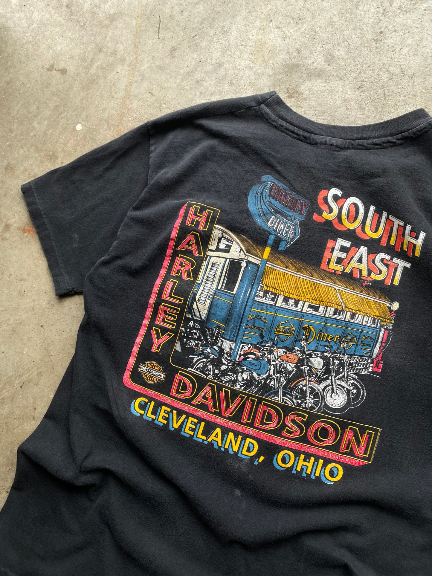 Vintage Harley Davidson Blue Flame shirt size large