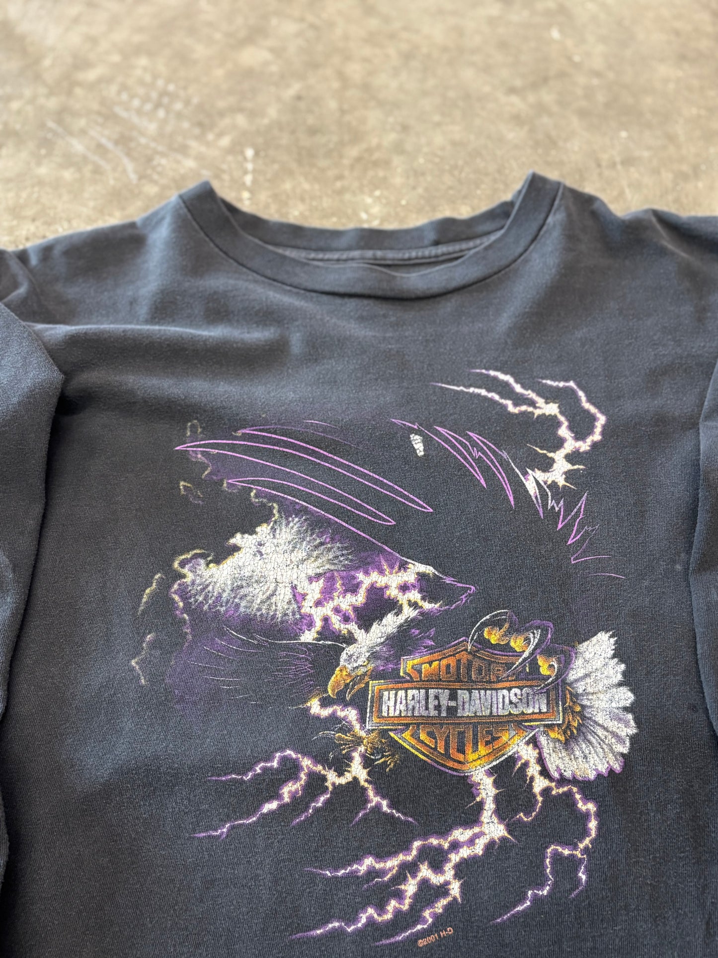Vintage Harley Davidson Purple Eagle Lightning shirt size large