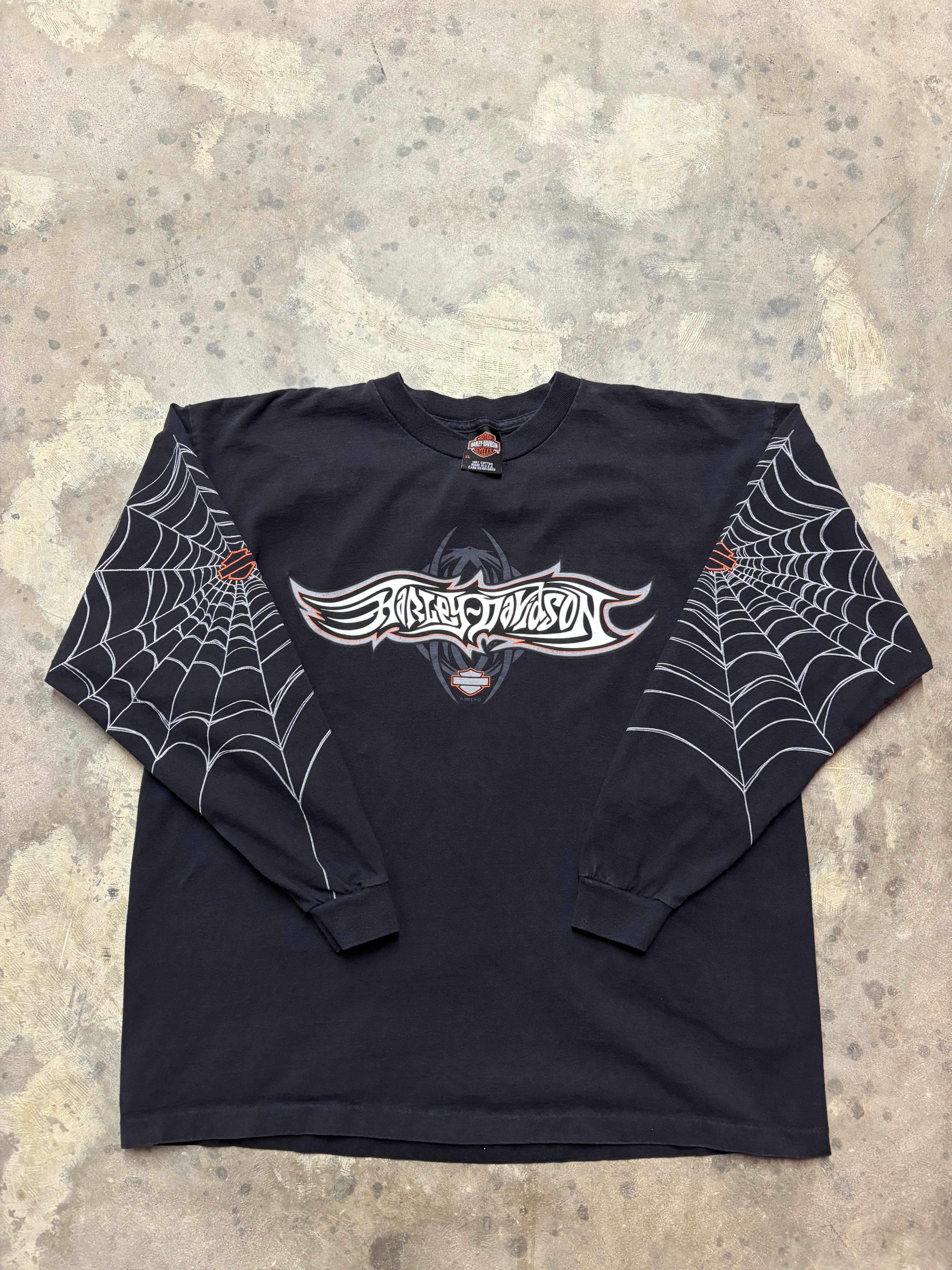 Vintage Harley Davidson spider web longsleeve shirt size XL