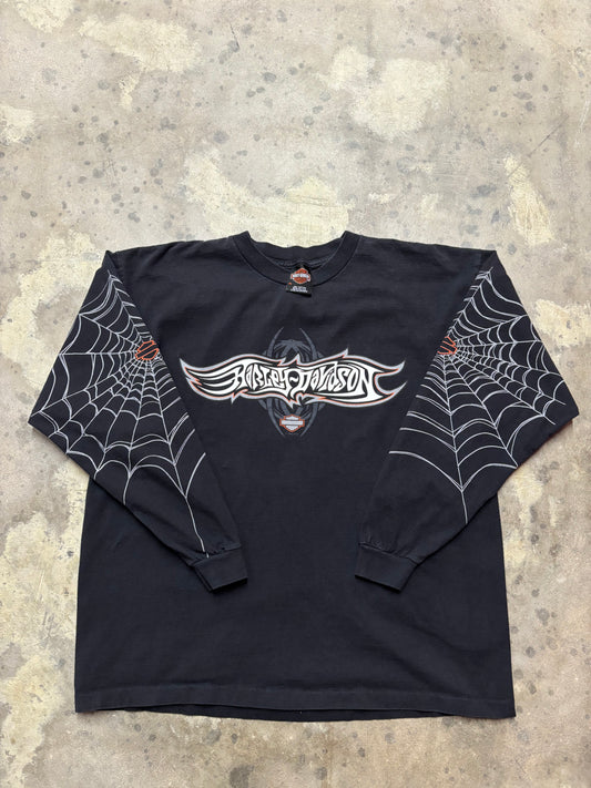 Vintage Harley Davidson spider web longsleeve shirt size XL